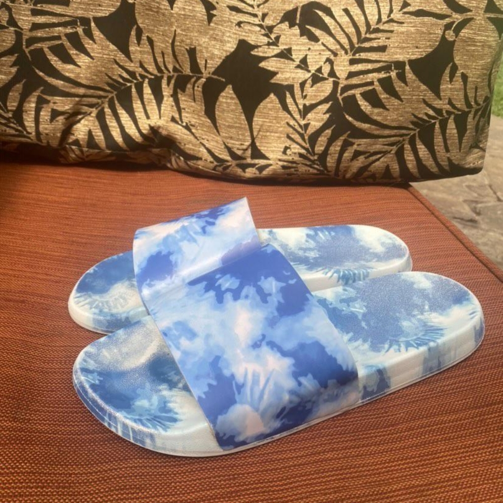 Blue Tie Dye Sandals